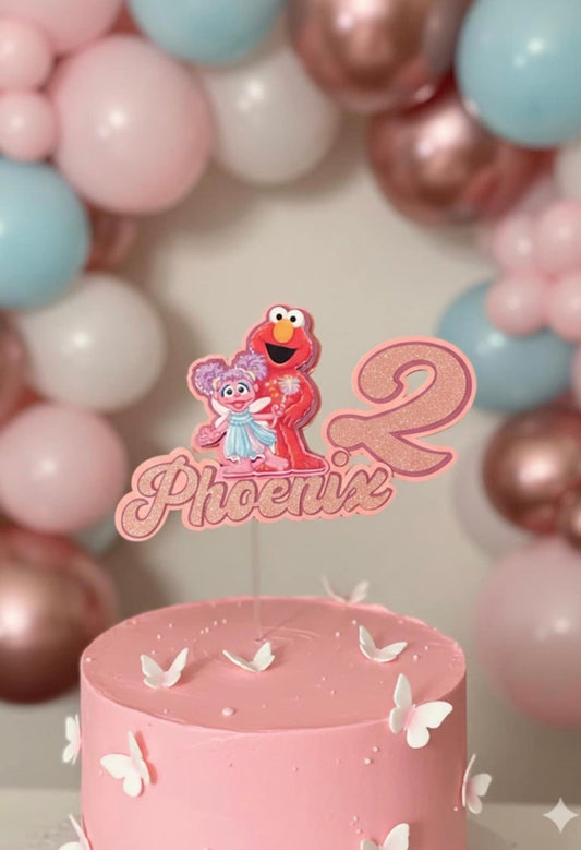 Elmo & abby cadabby caketopper