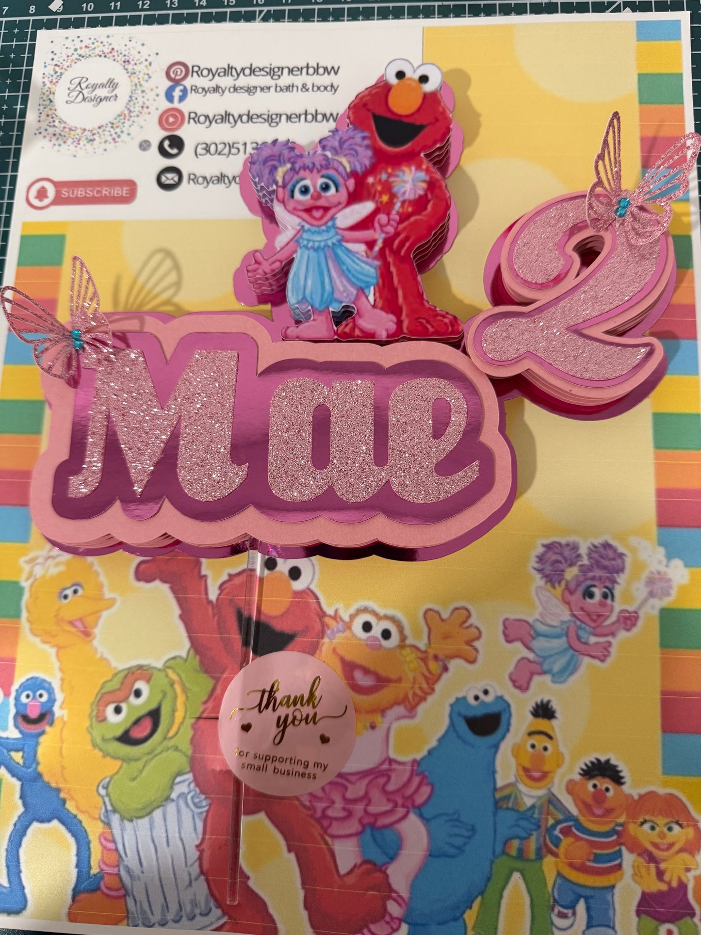 Elmo & abby cadabby caketopper