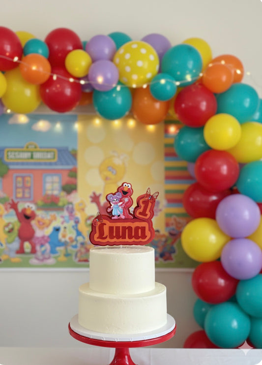 Elmo & abby cadabby caketopper