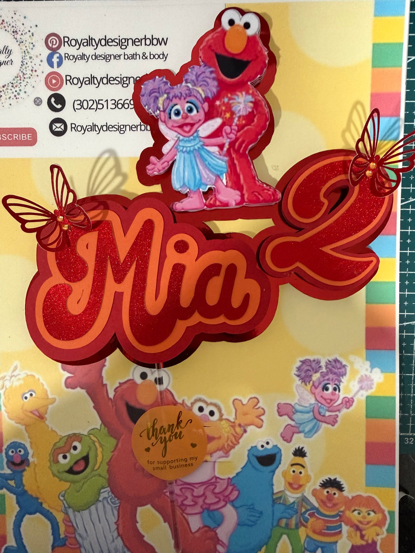 Elmo & abby cadabby caketopper
