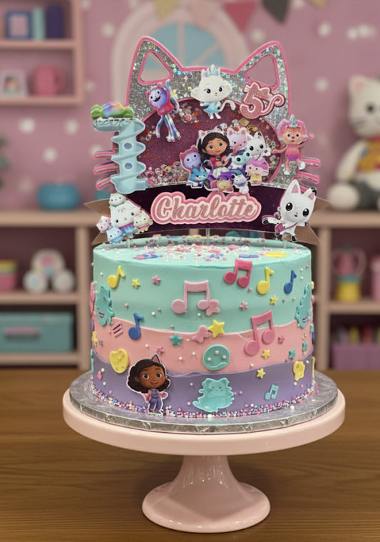 Gabby doll house cake topper